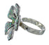 Silver Turquoise And Opal Flower Southwest Ring Size 5-1/4 WX70773